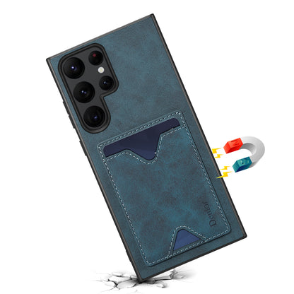 PU Retro Faux Leather Dual Card Slot Kickstand Phone Case (For Samsung)