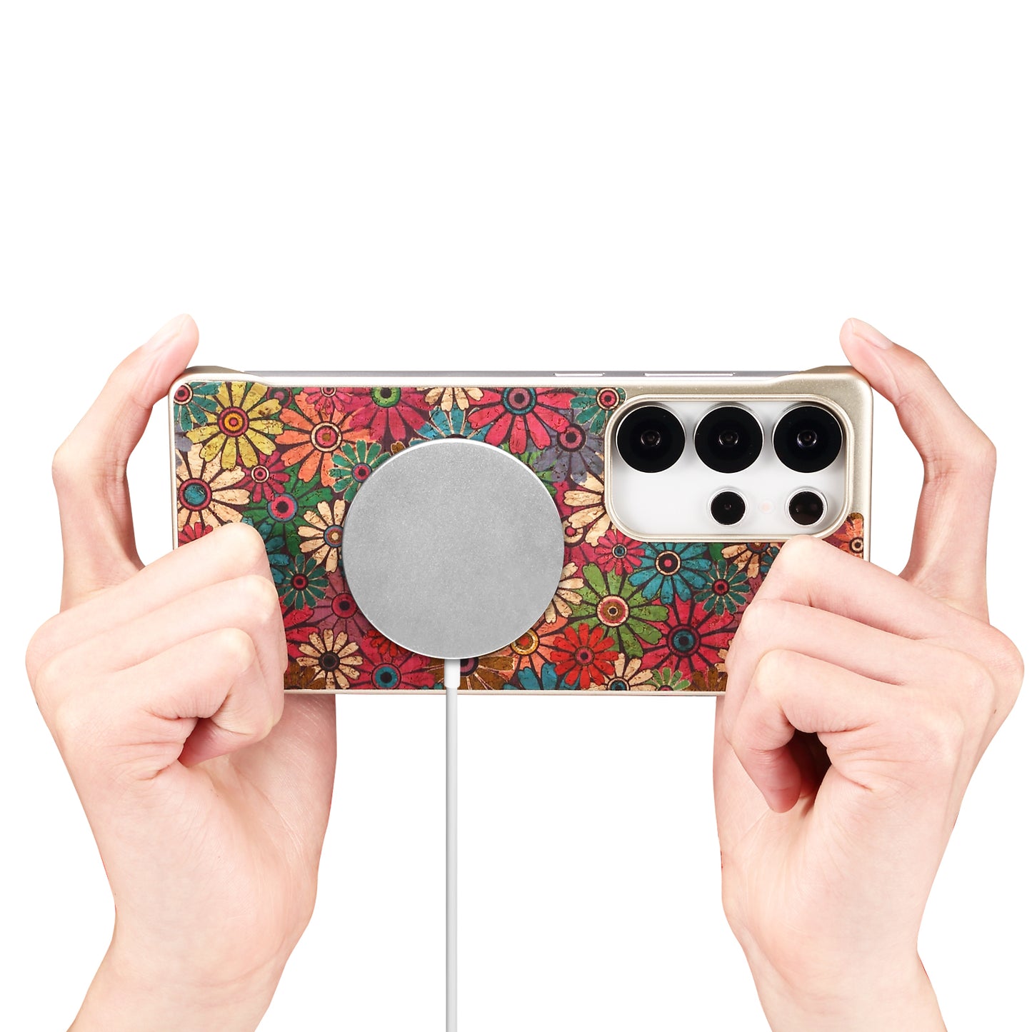 Cork Floral Borderless Magnetic Phone Case (For Samsung)