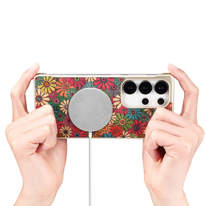 Cork Floral Borderless Magnetic Phone Case (For Samsung)