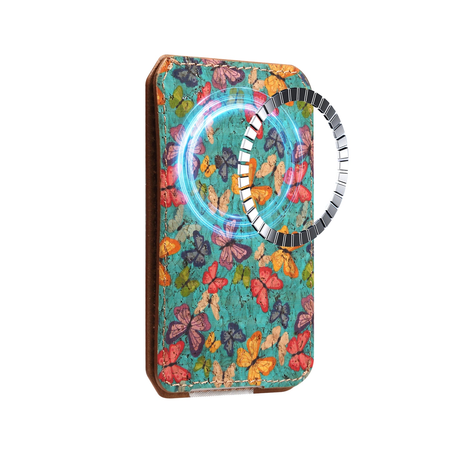 PU Faux Leather Lychee Texture Magnetic Card Holder