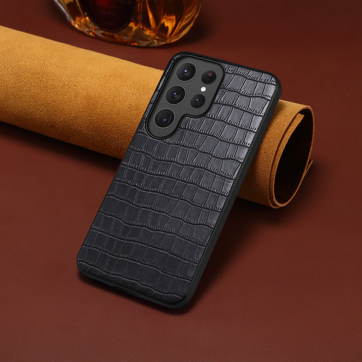 PU Faux Leather Crocodile Texture Phone Case Back Cover (For Samsung)
