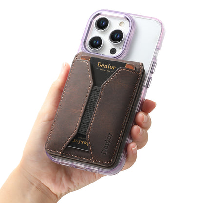Bifold Vertical Elastic Rope Clip PU Leather Mag Wallet - Skin Feel