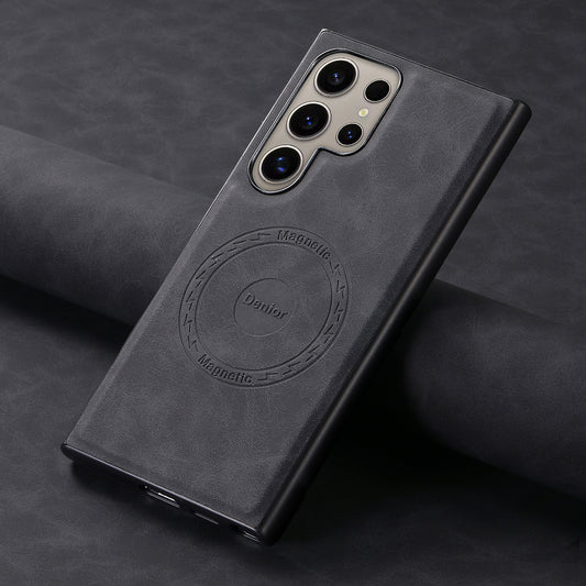 PU Retro Faux Leather Texture Magnetic Phone Case (For Samsung)