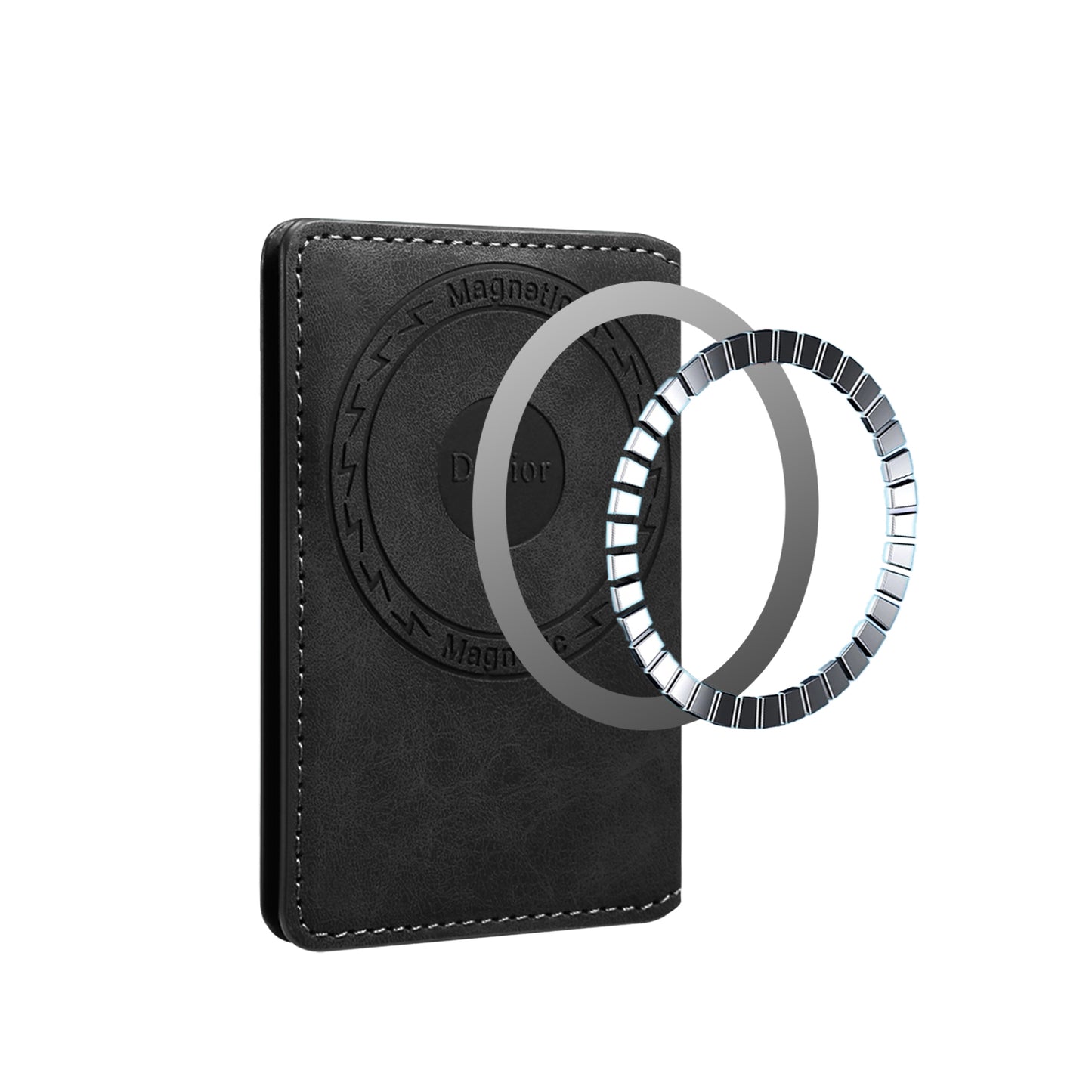 PU Faux Leather Vintage Pattern Side-Open Magnetic Card Holder