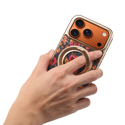 Floral Cork Wooden Case - 360 Kickstand