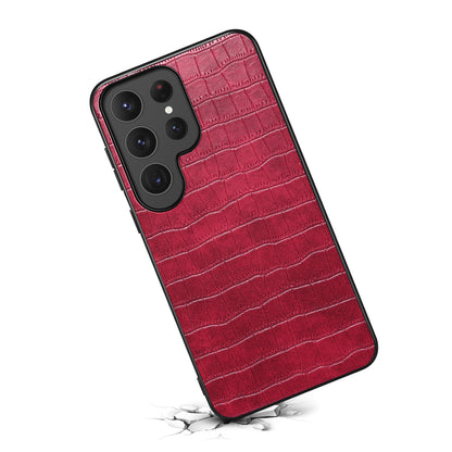 PU Faux Leather Crocodile Texture Phone Case Back Cover (For Samsung)