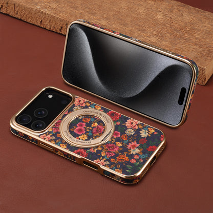 IPhone Series 360 ° Rotating Bracket Anti Drop Cork Phone Case (Purple)
