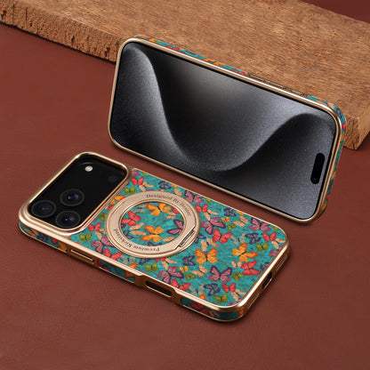 IPhone Series 360 ° Rotating Bracket Anti Drop Cork Phone Case (Blue)