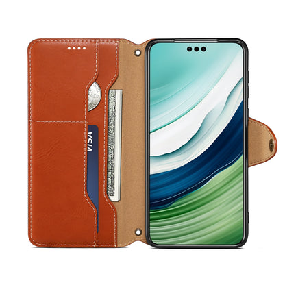 Huawei Simple PU Leather Flip Card Wallet Stand Phone Case（Brown）