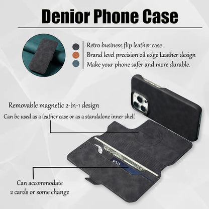 2IN1 Detachable Magnetic iPhone Phone Case & Card Pocket（Black）