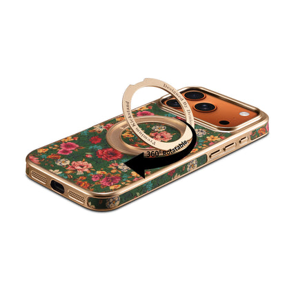 Floral Pattern Gear Electroplated Phone Case
