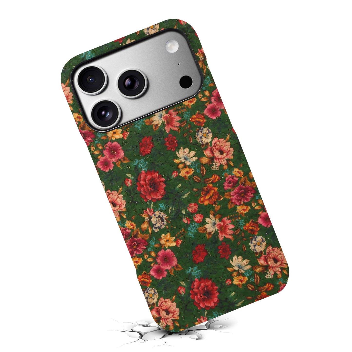 Floral Pattern Cork PC Phone Case