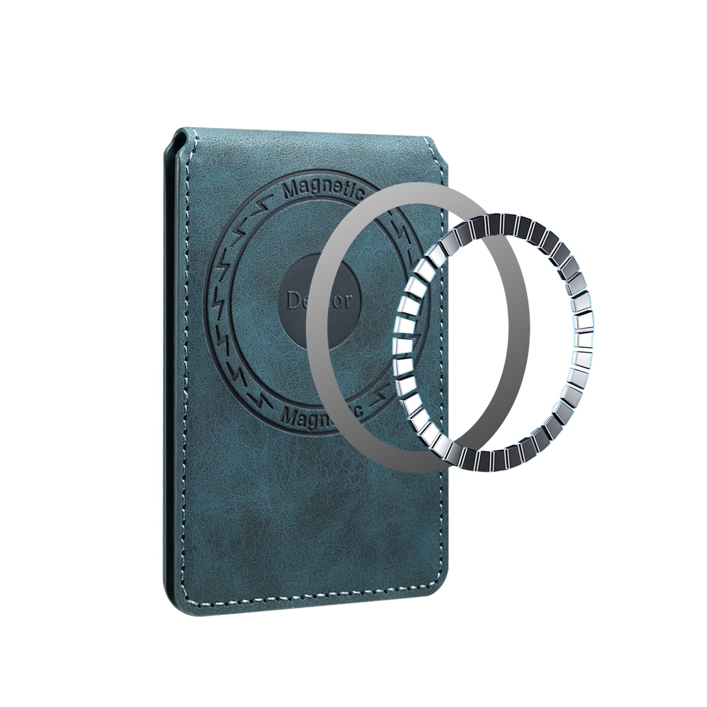PU Faux Leather Vintage Pattern Top-bottom Open Magnetic Card Holder