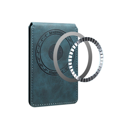 PU Faux Leather Vintage Pattern Top-bottom Open Magnetic Card Holder