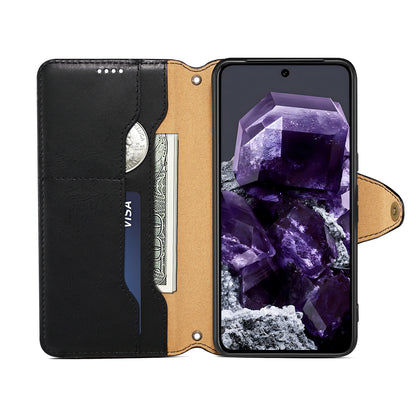 Google Simple PU Leather Flip Card Wallet Stand Phone Case（Black）