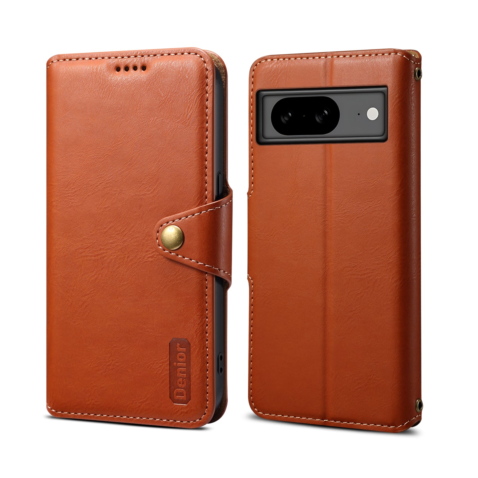 Google Simple PU Leather Flip Card Wallet Stand Phone Case（Brown）