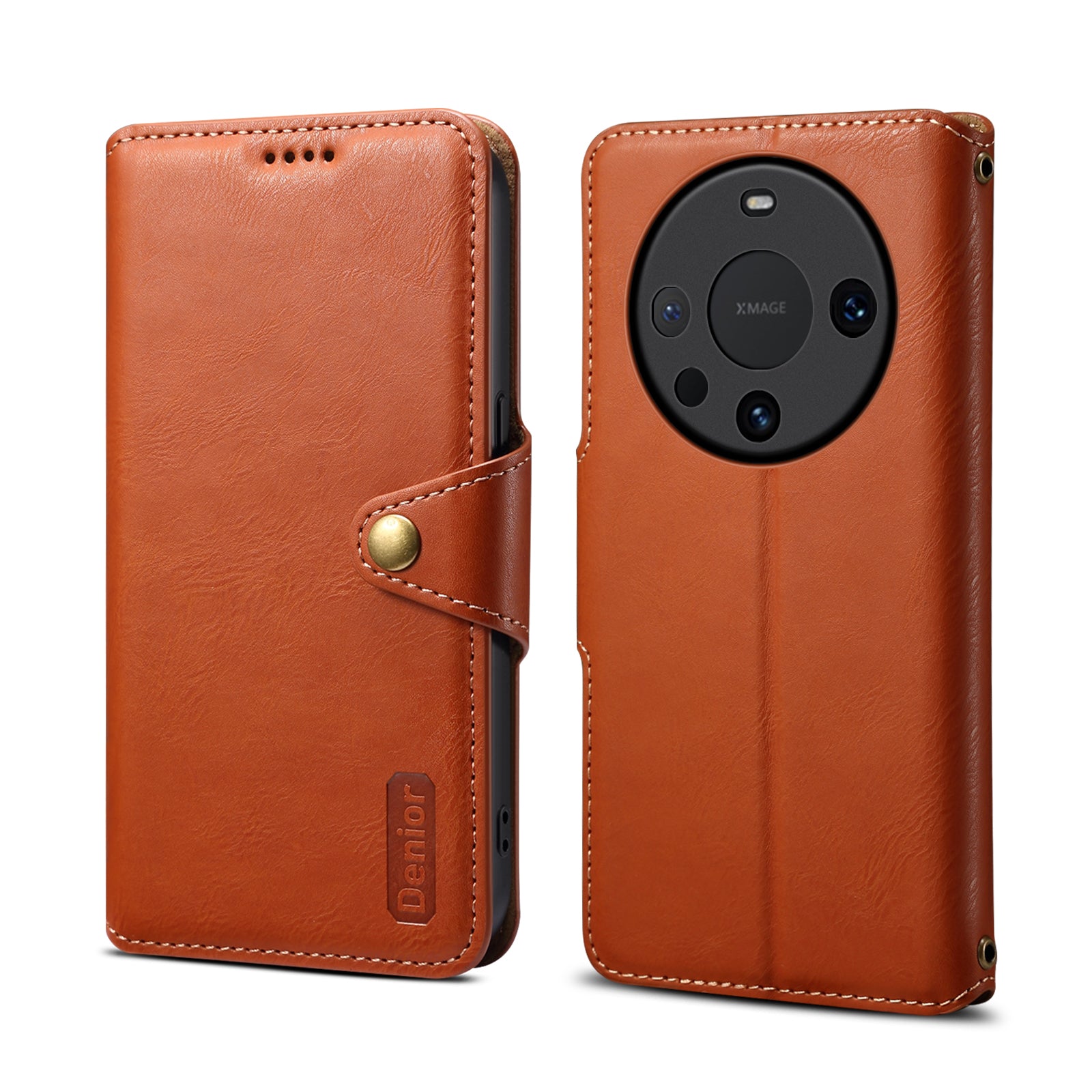 Huawei Simple PU Leather Flip Card Wallet Stand Phone Case（Brown）