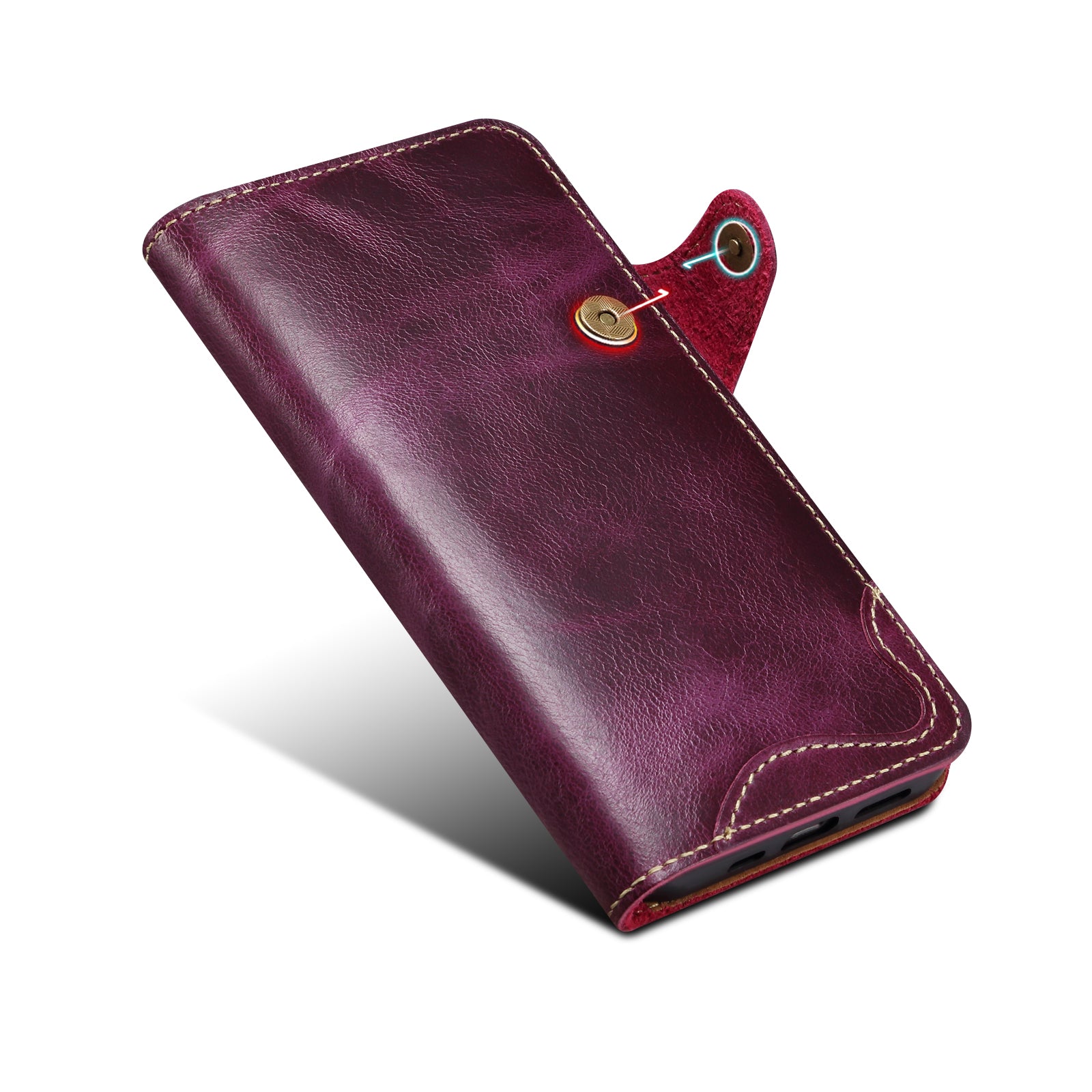 Samsung Galaxy S24/S25 Series Genuine Leathe Multi Functional Card Insertion Flip Wallet Holder Phone Case（Purple）