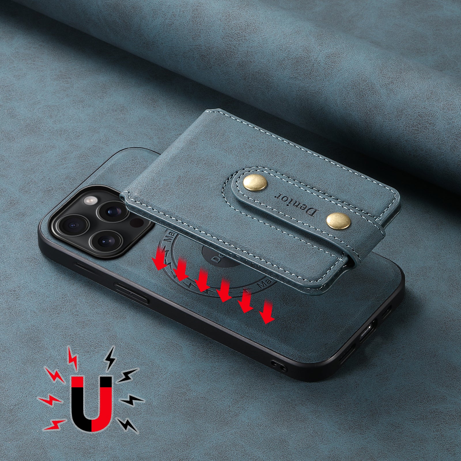 2IN1 Magnetic Phone Case & Card Bag (Blue)