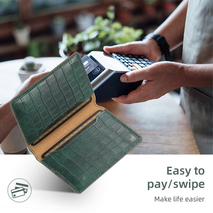 Glue Bifold PU Card Bag - Crocodile Skin Pattern