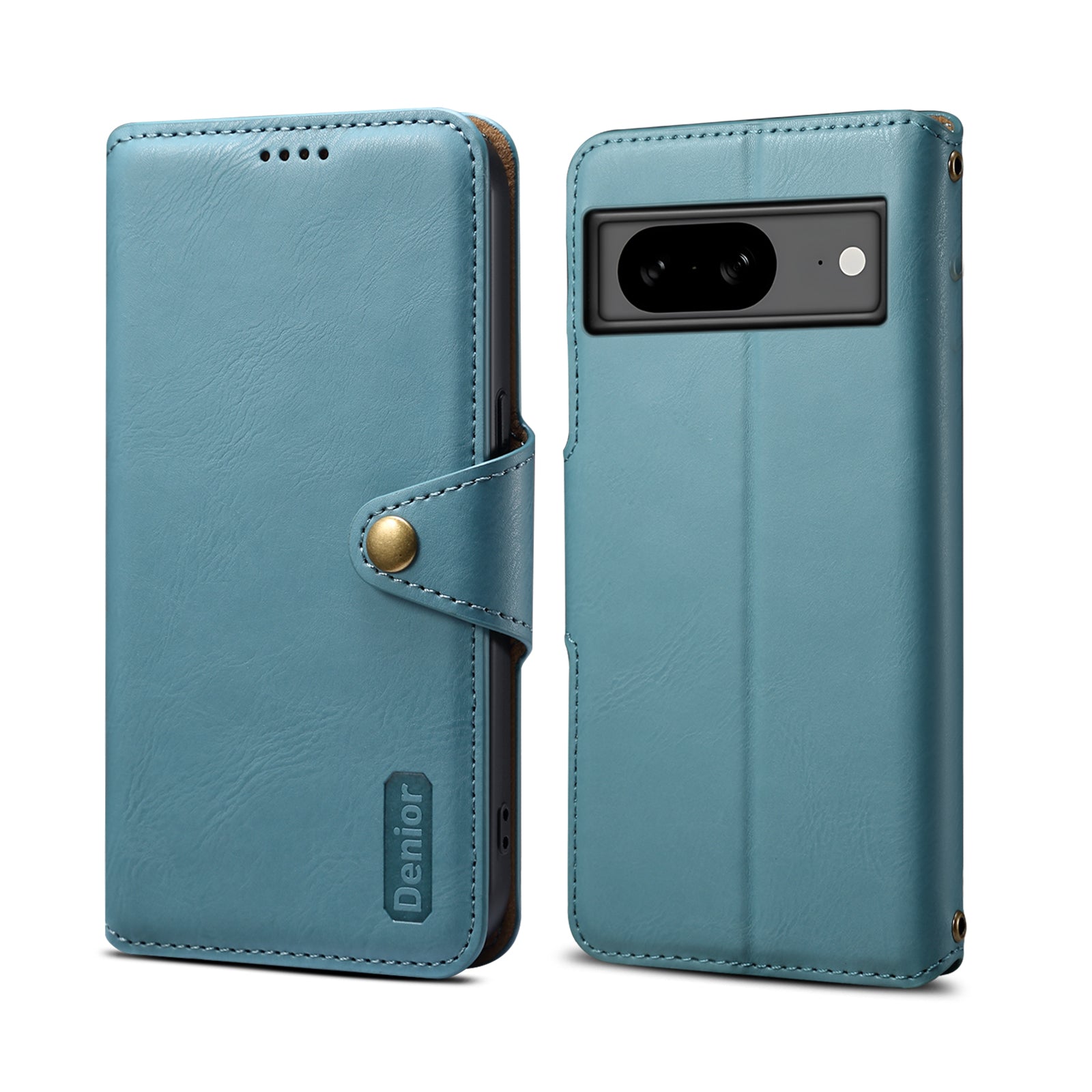 Google Simple PU Leather Flip Card Wallet Stand Phone Case（Blue）