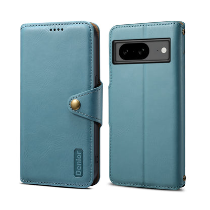 Google Simple PU Leather Flip Card Wallet Stand Phone Case（Blue）