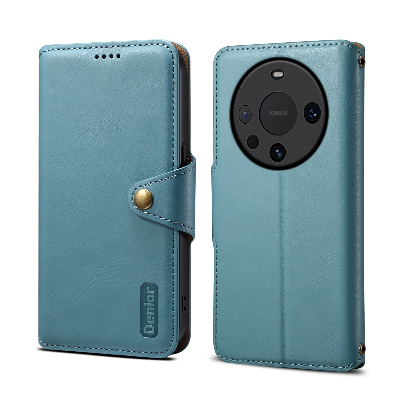 Huawei Simple PU Leather Flip Card Wallet Stand Phone Case（Blue）
