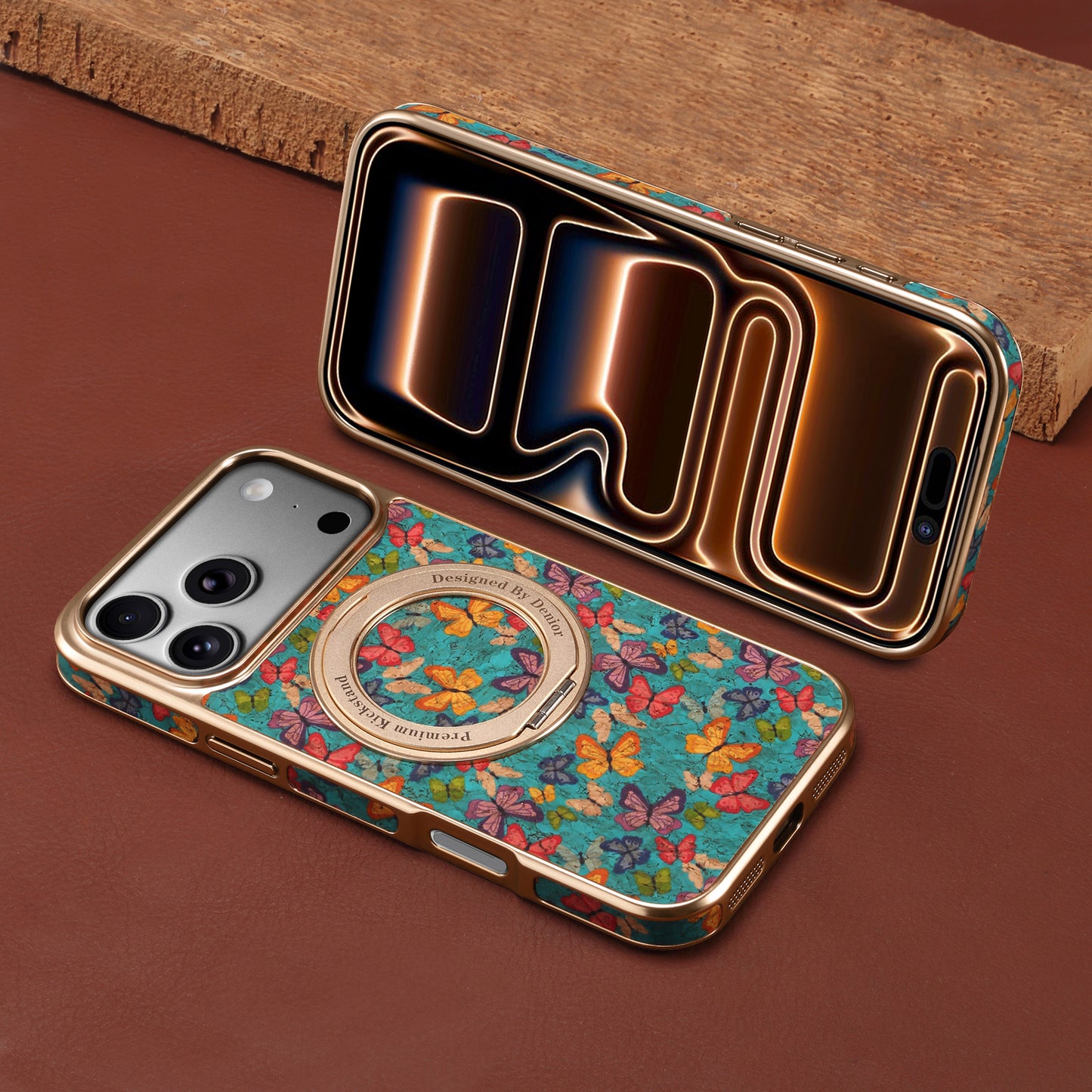 Floral Pattern Gear Electroplated Phone Case