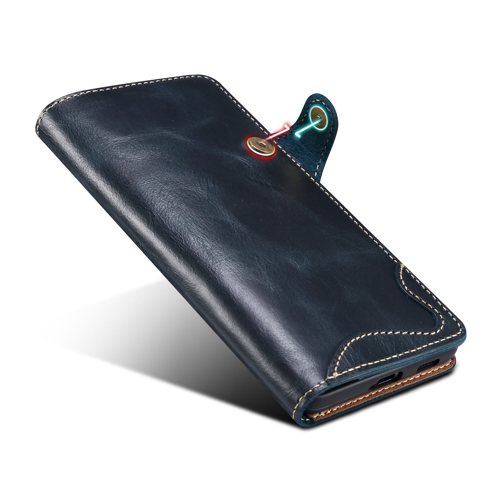 Samsung Galaxy S23/S22/S21 Series Genuine Leathe Multi Functional Card Insertion Flip Wallet Holder Phone Case（Blue）