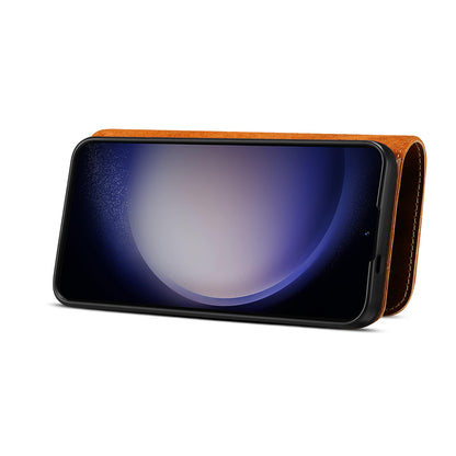 Samsung Galaxy S24/S25 Series Genuine Leathe Multi Functional Card Insertion Flip Wallet Holder Phone Case（Brown）
