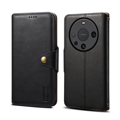 Huawei Simple PU Leather Flip Card Wallet Stand Phone Case（Black）