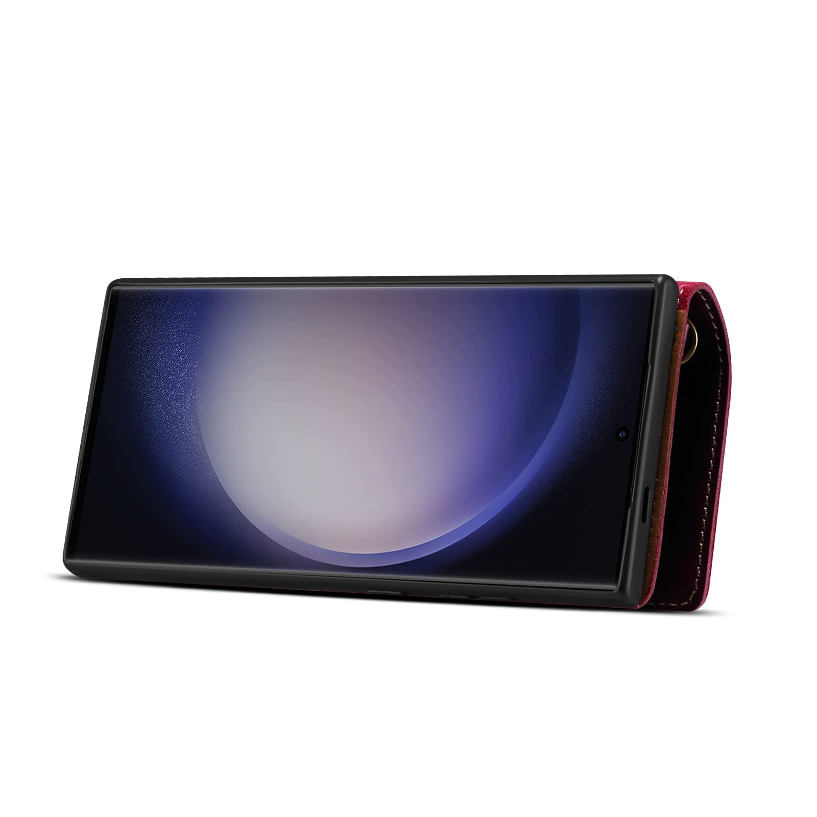 Samsung Galaxy S24/S25 Series Genuine Leathe Multi Functional Card Insertion Flip Wallet Holder Phone Case（Red）