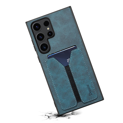 PU Retro Faux Leather DV Elastic Card Holder Phone Case (For Samsung)