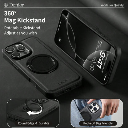 Rotatable Kickstand Case For iPhone 16-12 Series (Black)