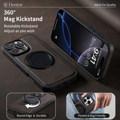 Rotatable Kickstand Case For iPhone 16-12 Series (Brown)