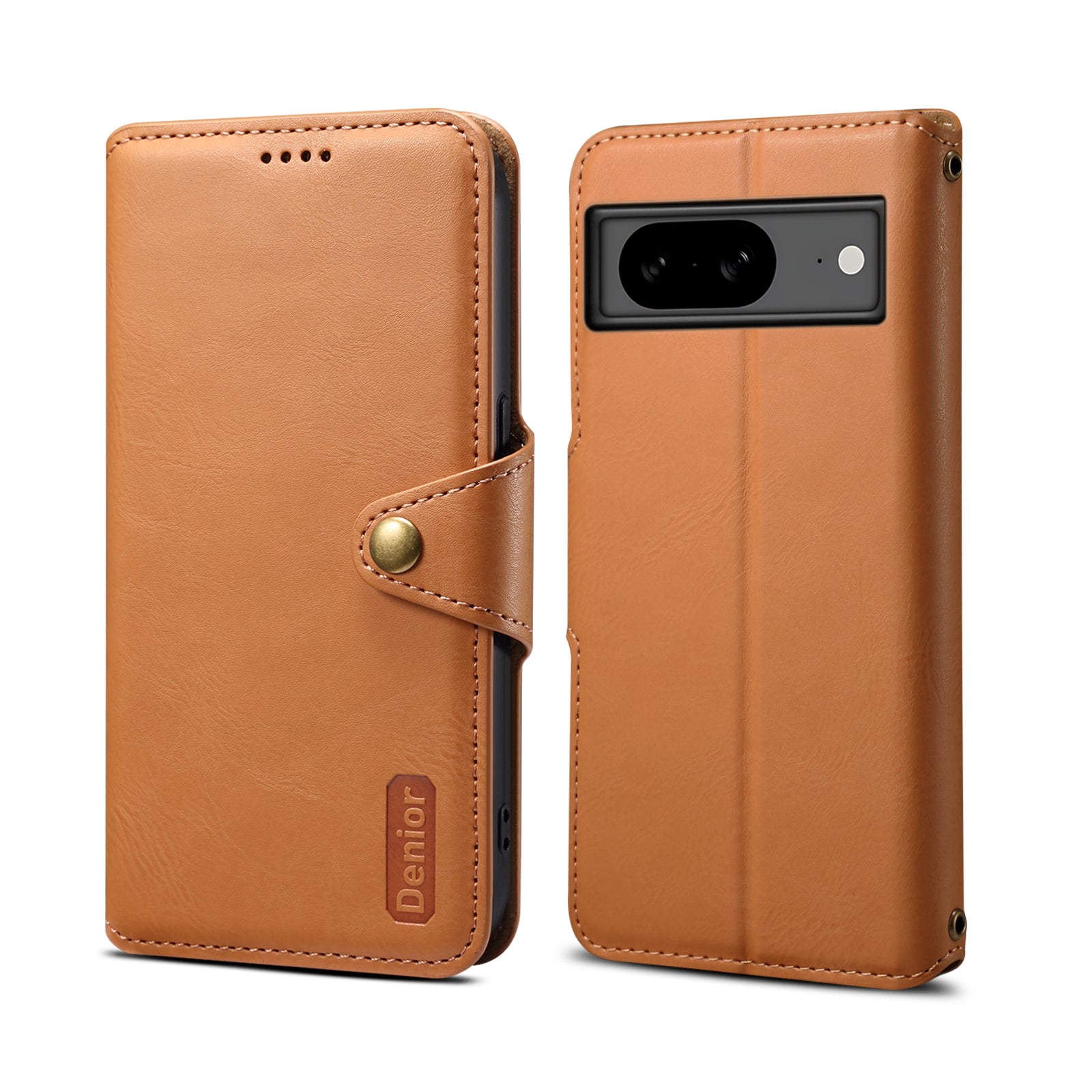 Google Simple PU Leather Flip Card Wallet Stand Phone Case（khaki）