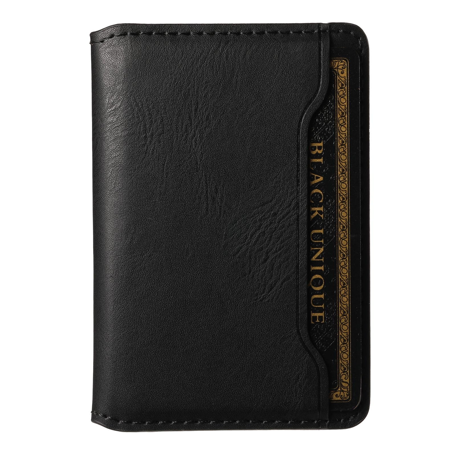 Magnetic Cowhide Pattern Credit Card Bag（Black）