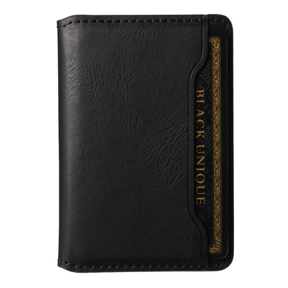 Magnetic Cowhide Pattern Credit Card Bag（Black）