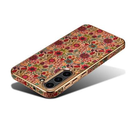 Cork Floral Electroplated Phone Case (For Samsung)