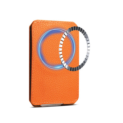 PU Faux Leather Lychee Texture Magnetic Card Holder