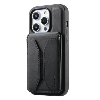 Skin-feeling Calfskin Magnetic Phone Case & Card Holder（Black）