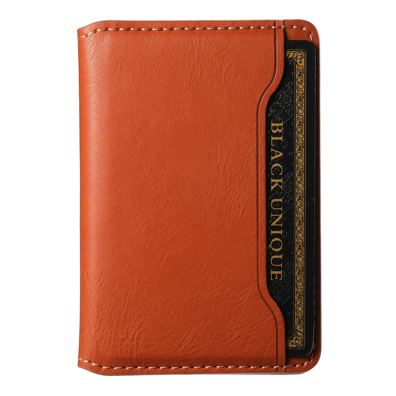 Magnetic Cowhide Pattern Credit Card Bag（Brown）
