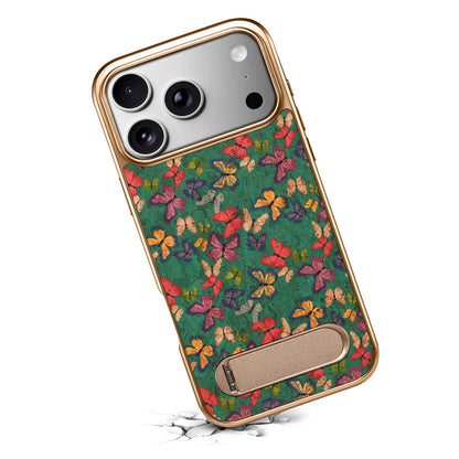 Cork Butterfly In-line Stand Magnetic Electroplated Phone Case