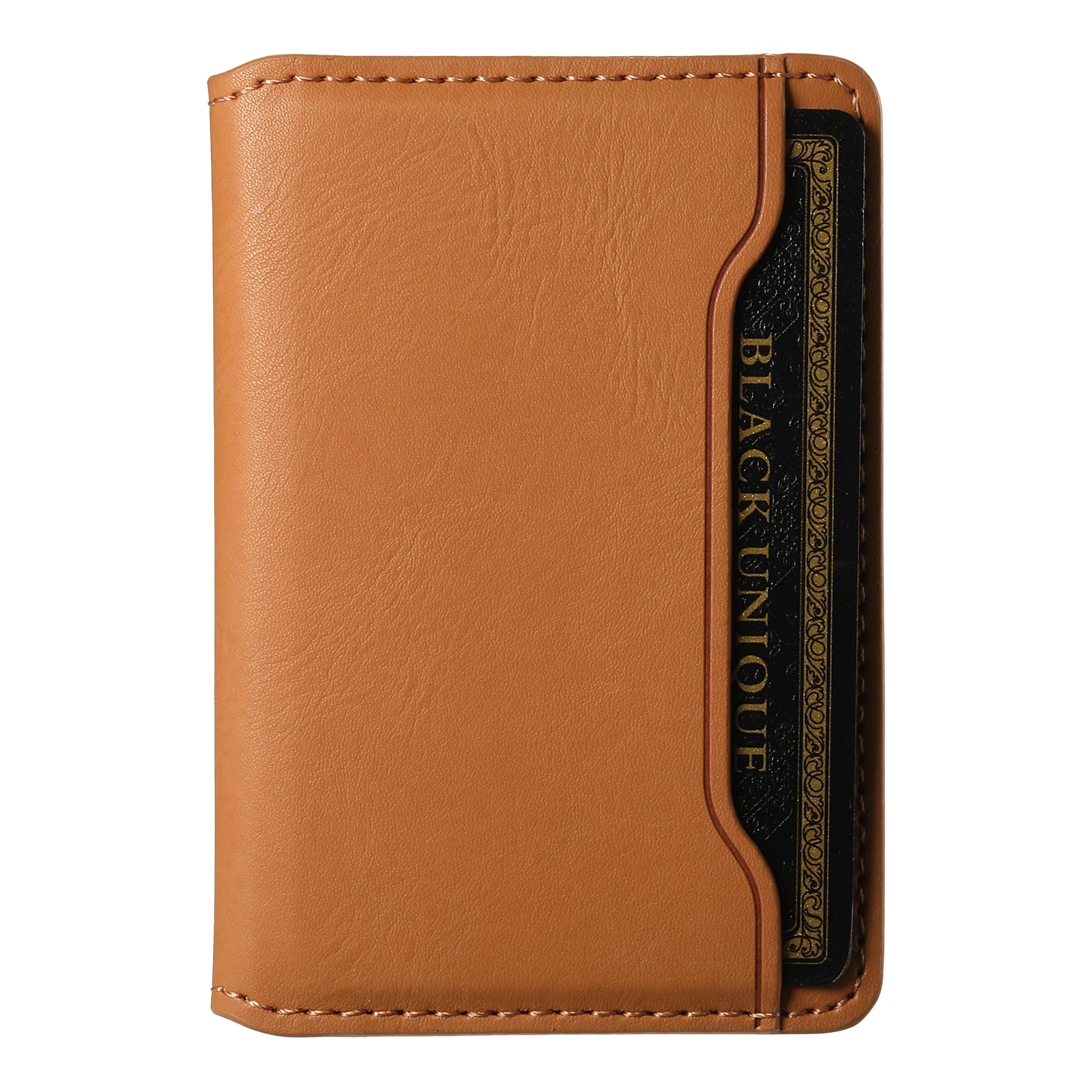 Magnetic Cowhide Pattern Credit Card Bag（Kahki）