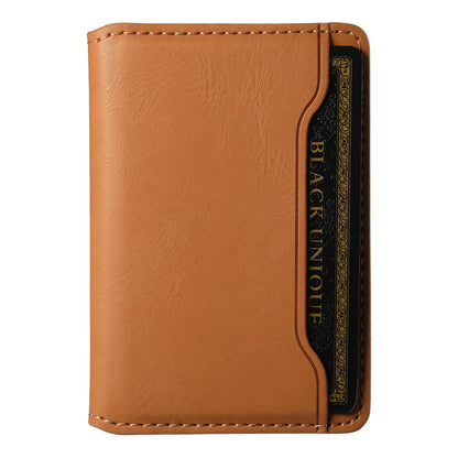 Magnetic Cowhide Pattern Credit Card Bag（Kahki）