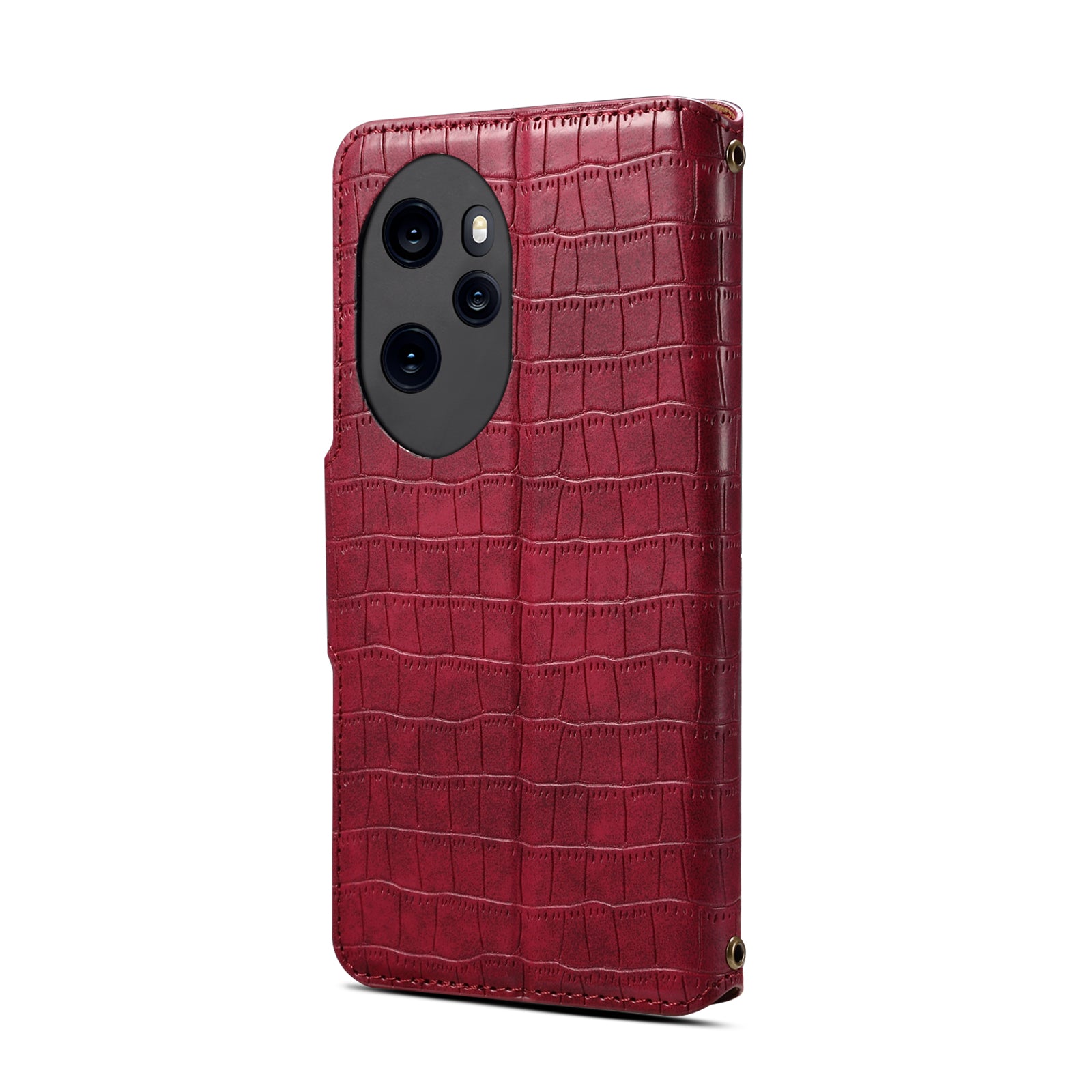 Crocodile PU Leather Honor Cover Wallet Phone Case（Red）