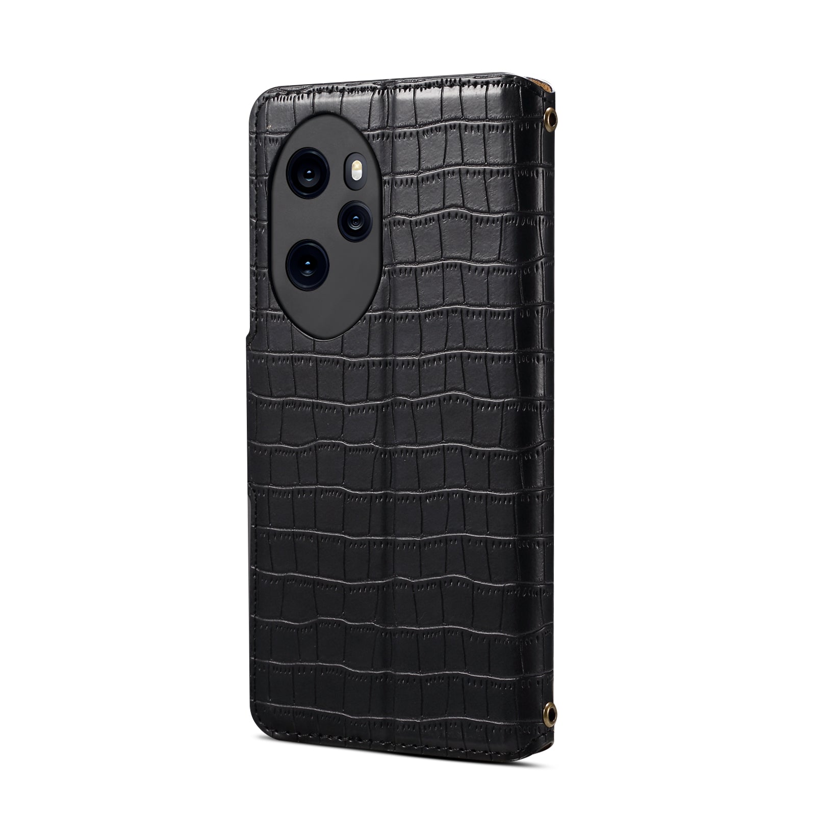 Crocodile PU Leather Honor Cover Wallet Phone Case（Black）