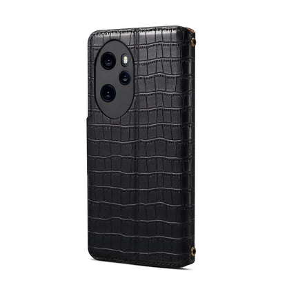 Crocodile PU Leather Honor Cover Wallet Phone Case（Black）