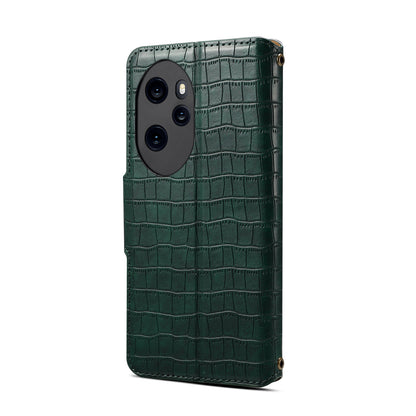 Crocodile PU Leather Honor Cover Wallet Phone Case（Green）