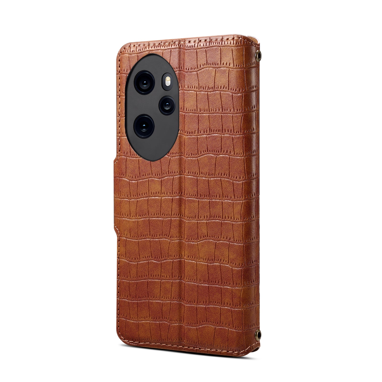 Crocodile PU Leather Honor Cover Wallet Phone Case（Brown）
